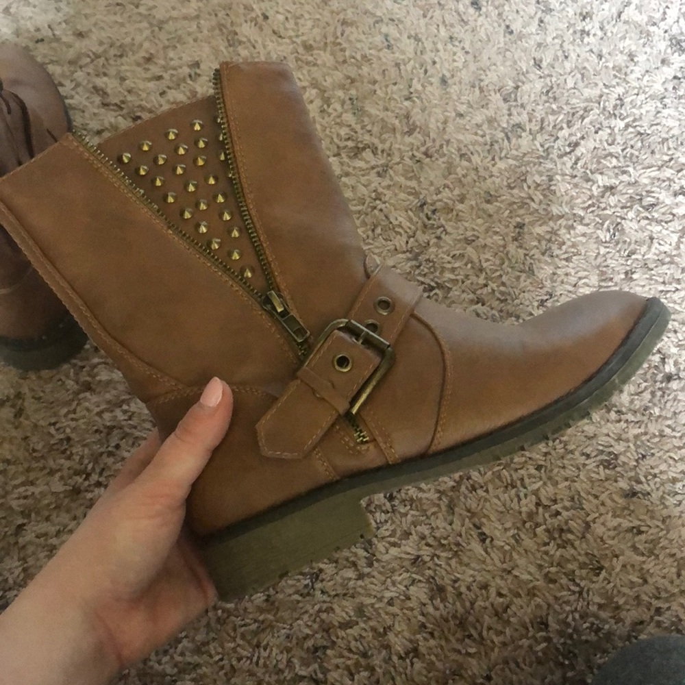 Studded brown boots